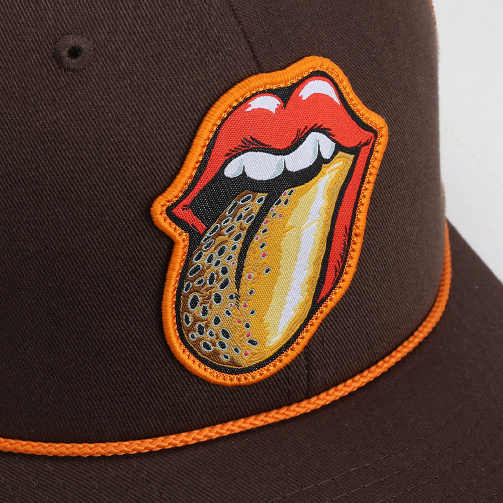 PARAMOUNT OUTDOORS™ Trout Tongue Fly Fishing Hat Patch Mesh Back Rope Cap Headwear