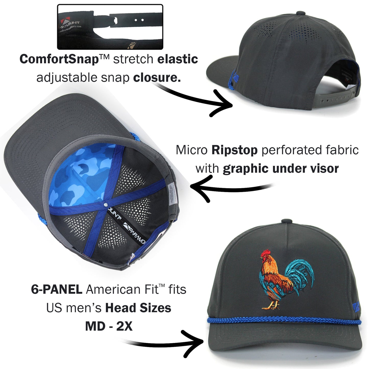 PARAMOUNT OUTDOORS™ Cock of the Walk 5-Panel Rooster Trucker Hat Headwear