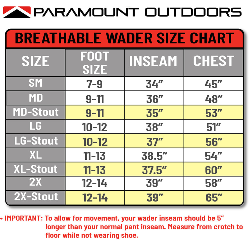 PARAMOUNT OUTDOORS™ THE GLIDE Pro-Series Breathable Stockingfoot Wader Fishing Wader