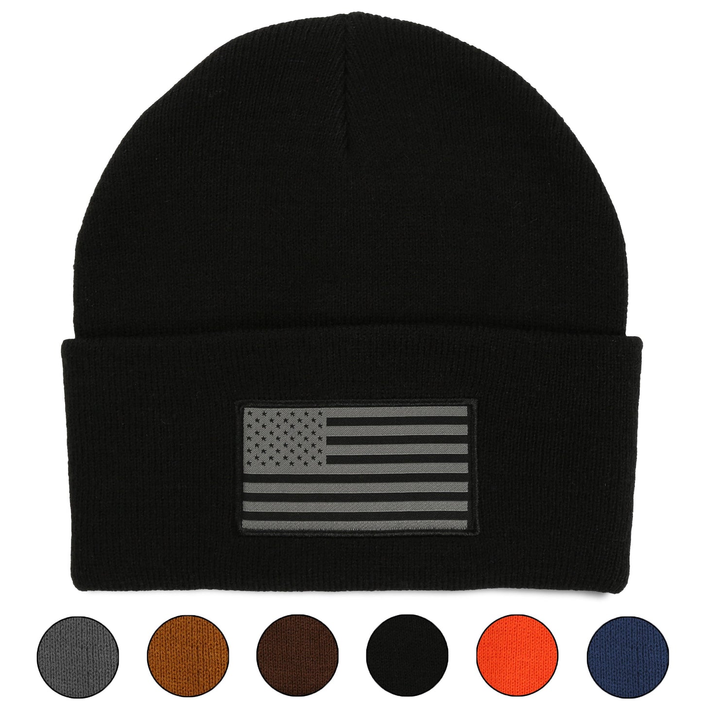 PARAMOUNT OUTDOORS™ American Flag Beanie Acrylic Cuffed Watch Cap Headwear