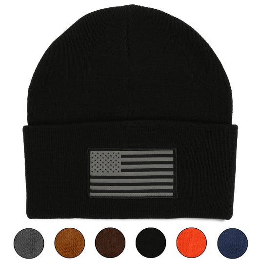 PARAMOUNT OUTDOORS™ American Flag Beanie Acrylic Cuffed Watch Cap Headwear