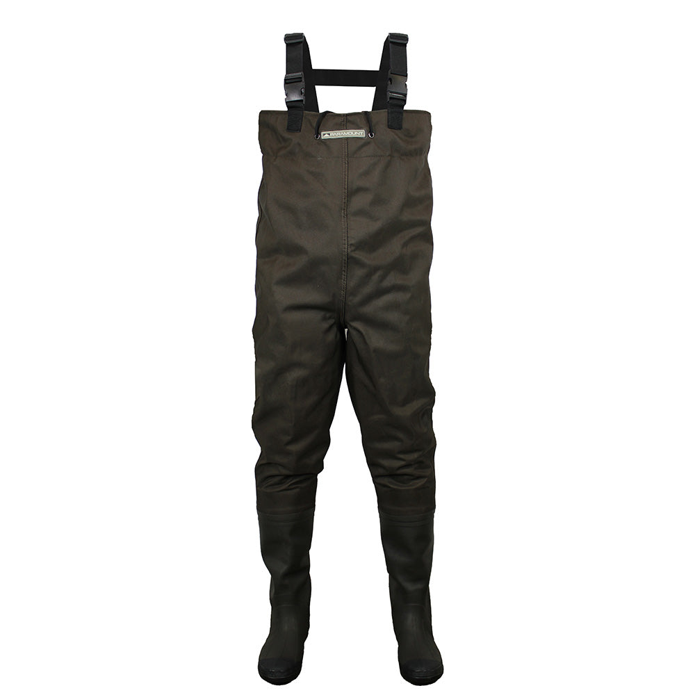 PARAMOUNT OUTDOORS™ Backwater 2-Ply Rubber Cleated Bootfoot Chest Wader Fishing Wader