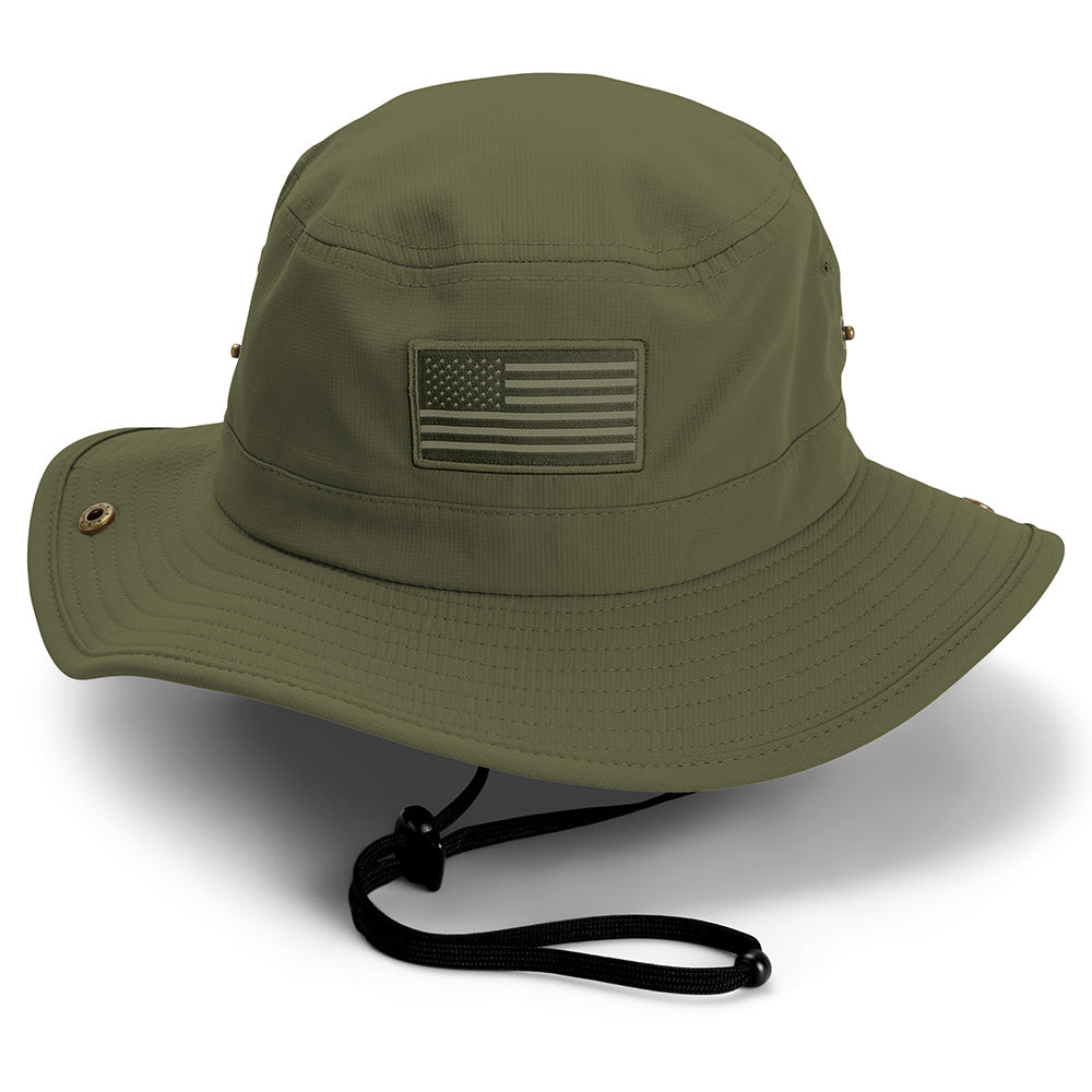 PARAMOUNT OUTDOORS™ Bayou Full Brim American Flag Boonie Hat (Floats) Headwear