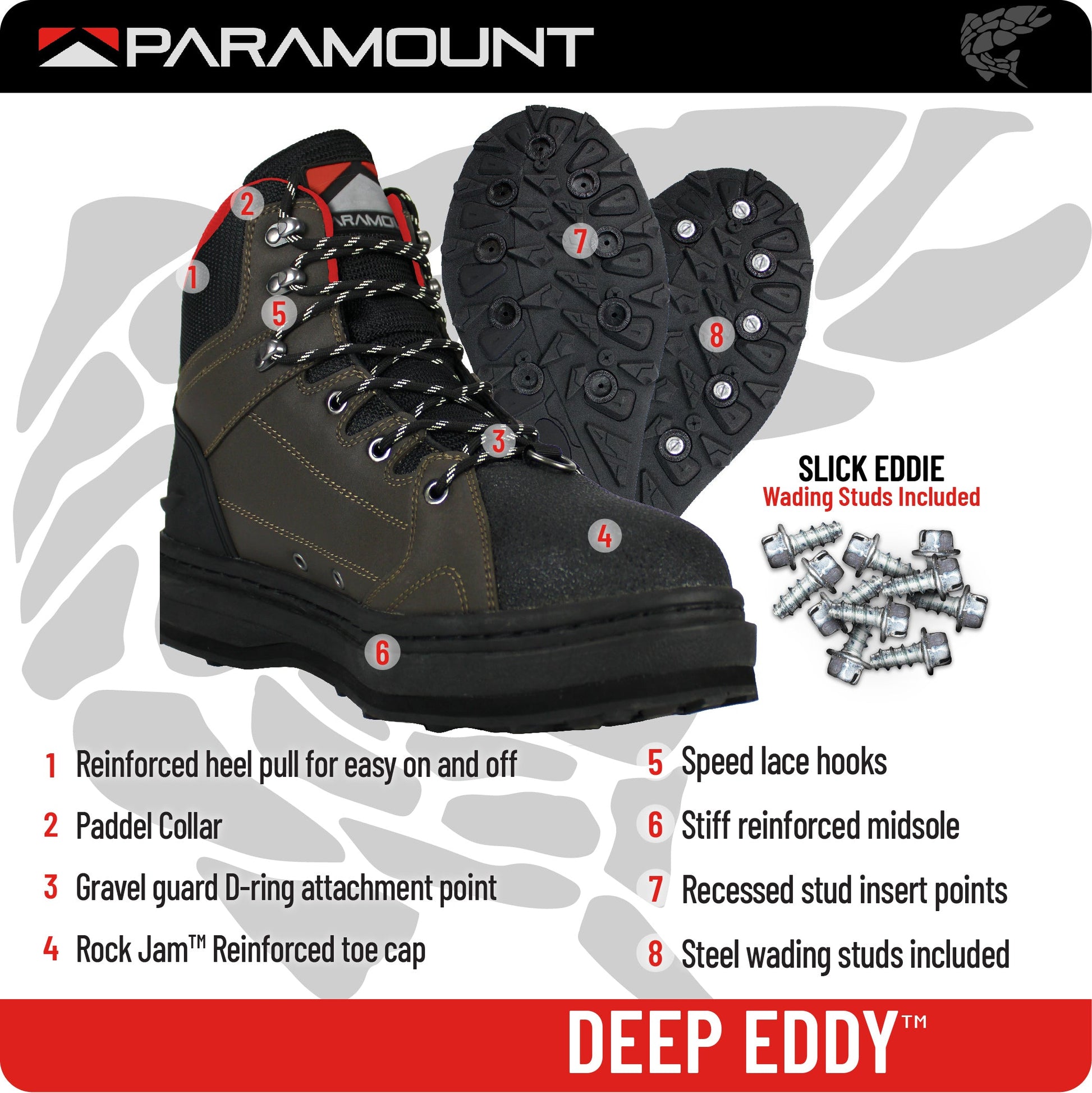 PARAMOUNT OUTDOORS™ Deep Eddy Cleated Wading Boots Wading Boots