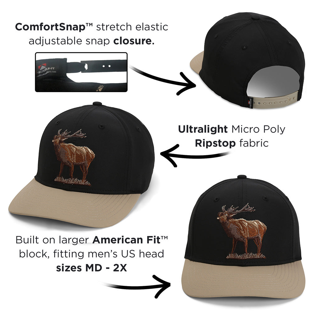 PARAMOUNT OUTDOORS™ Bull Elk 6-Panel Riverside Cap ComfortSnap Snapback Headwear
