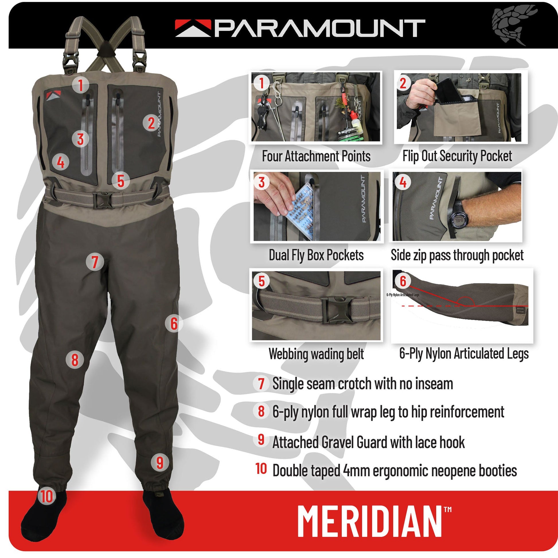 PARAMOUNT OUTDOORS™ MERIDIAN Chest Wader Fishing Wader