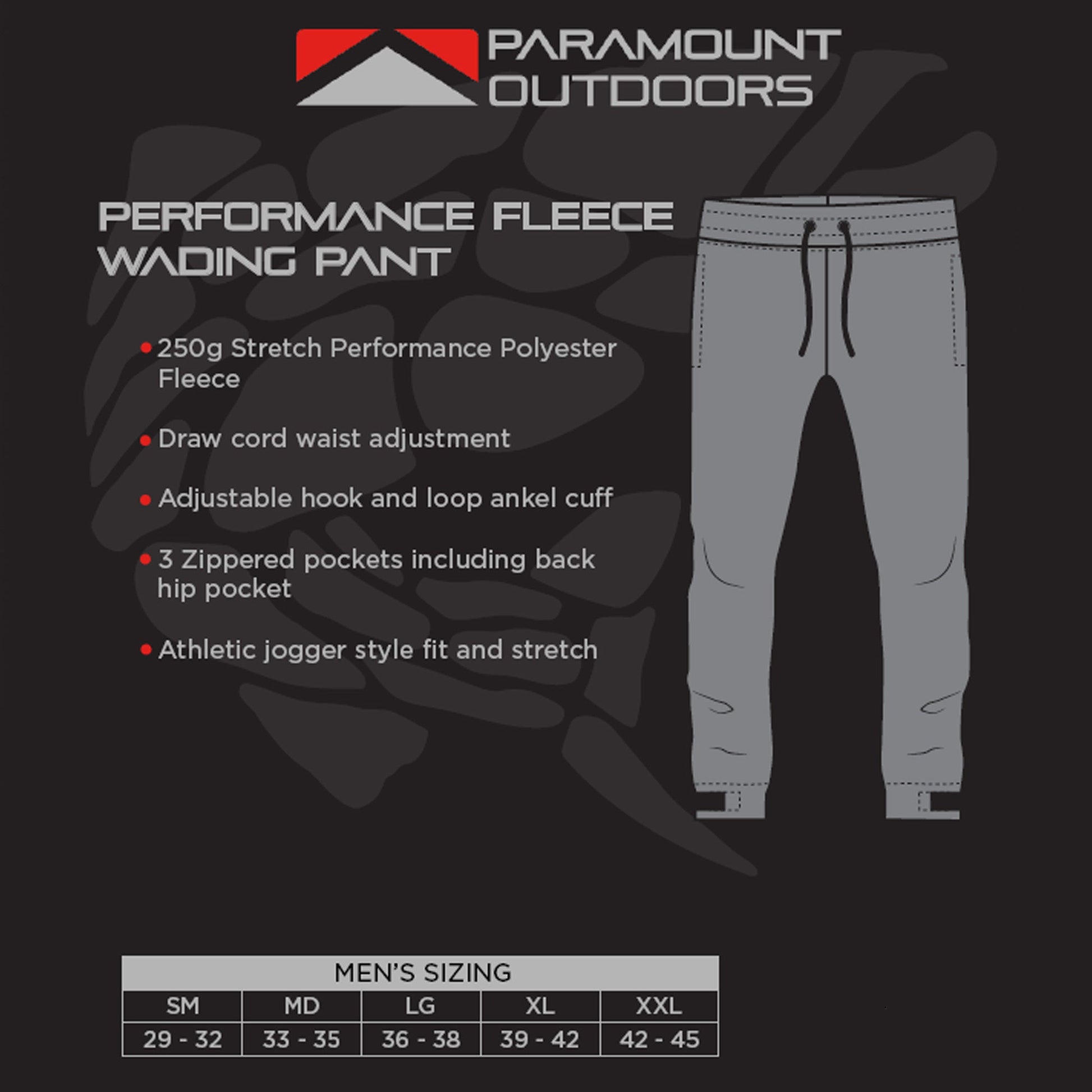 PARAMOUNT OUTDOORS™ Whetstone Performance Fleece Wading Jogger Fishing Wader