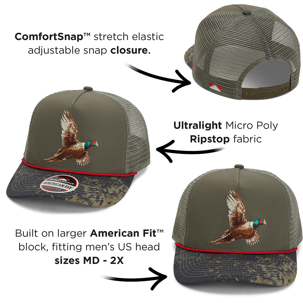 PARAMOUNT OUTDOORS™ Pheasant Upland 5-Panel Trucker Rope Cap