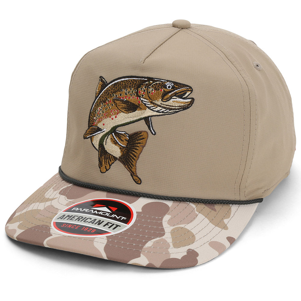 PARAMOUNT OUTDOORS™ Brown Trout Rope Cap Fly Fishing 5-Panel Headwear
