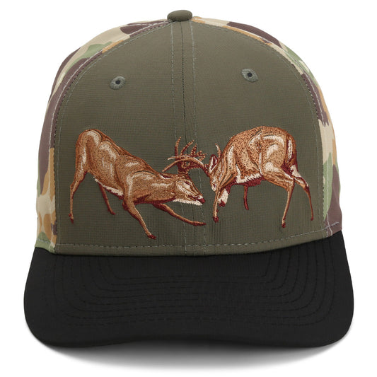 PARAMOUNT OUTDOORS™ Fighting Deer Rut Cap 6-Panel Riverside Wax Cloth Visor Headwear