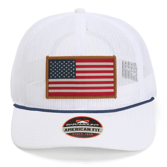PARAMOUNT OUTDOORS™ Vintage All Mesh American Flag Rope Cap