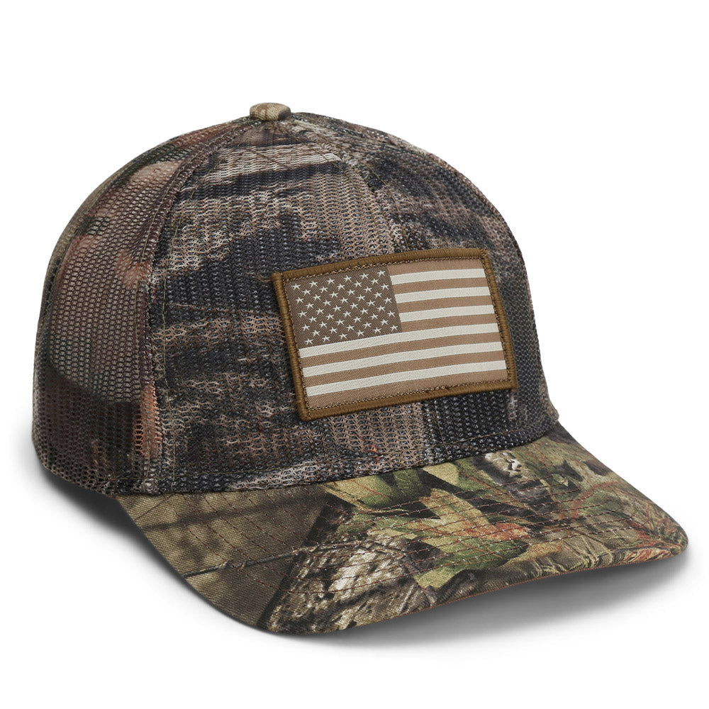 PARAMOUNT OUTDOORS™ All Mesh Mossy Oak Camo Hunting Flag Cap (Structured) Headwear