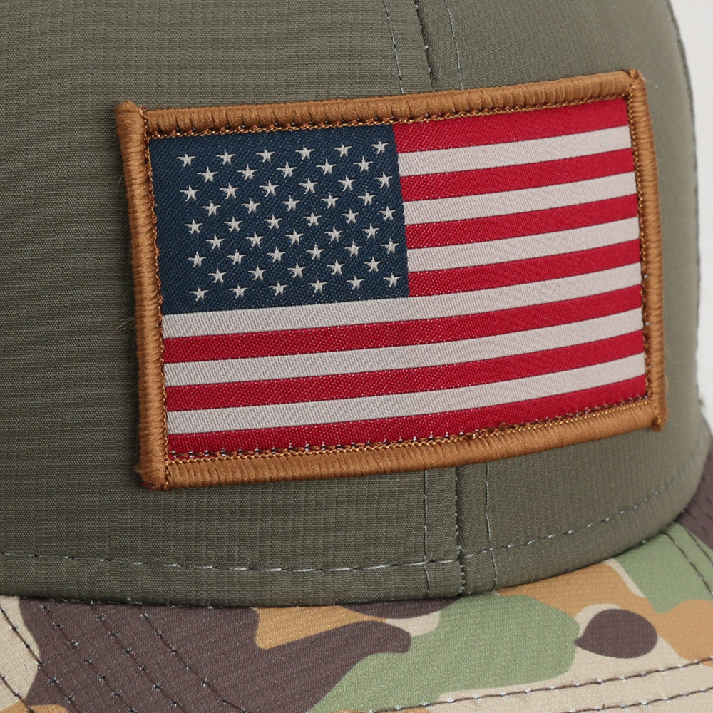 PARAMOUNT OUTDOORS™ Riverside Old School Flag Cap Structured Ripstop Cap