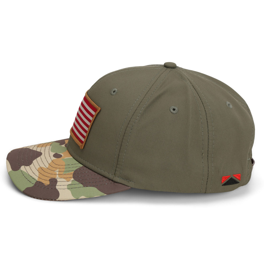 PARAMOUNT OUTDOORS™ Riverside Old School Flag Cap Structured Ripstop Cap