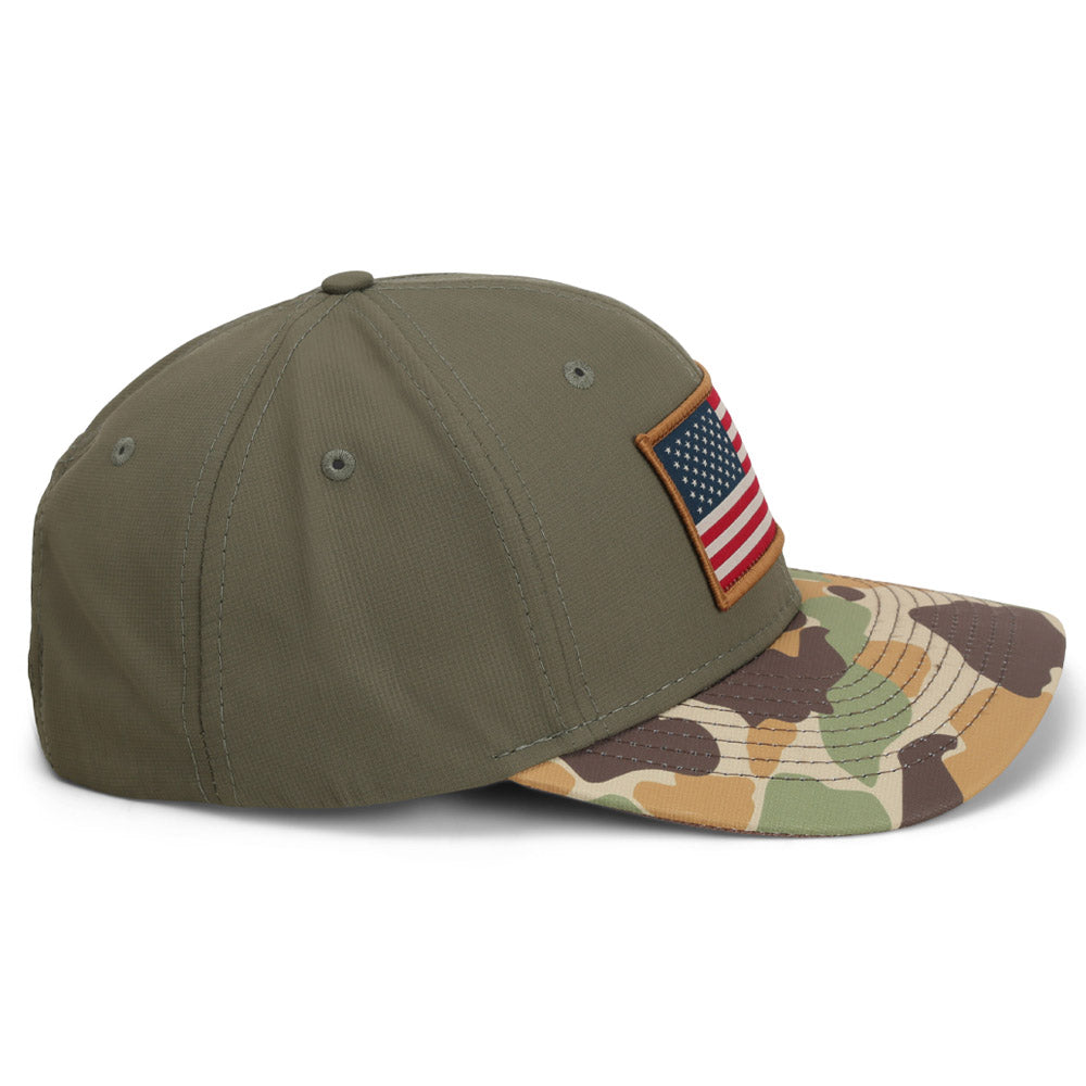PARAMOUNT OUTDOORS™ Riverside Old School Flag Cap Structured Ripstop Cap