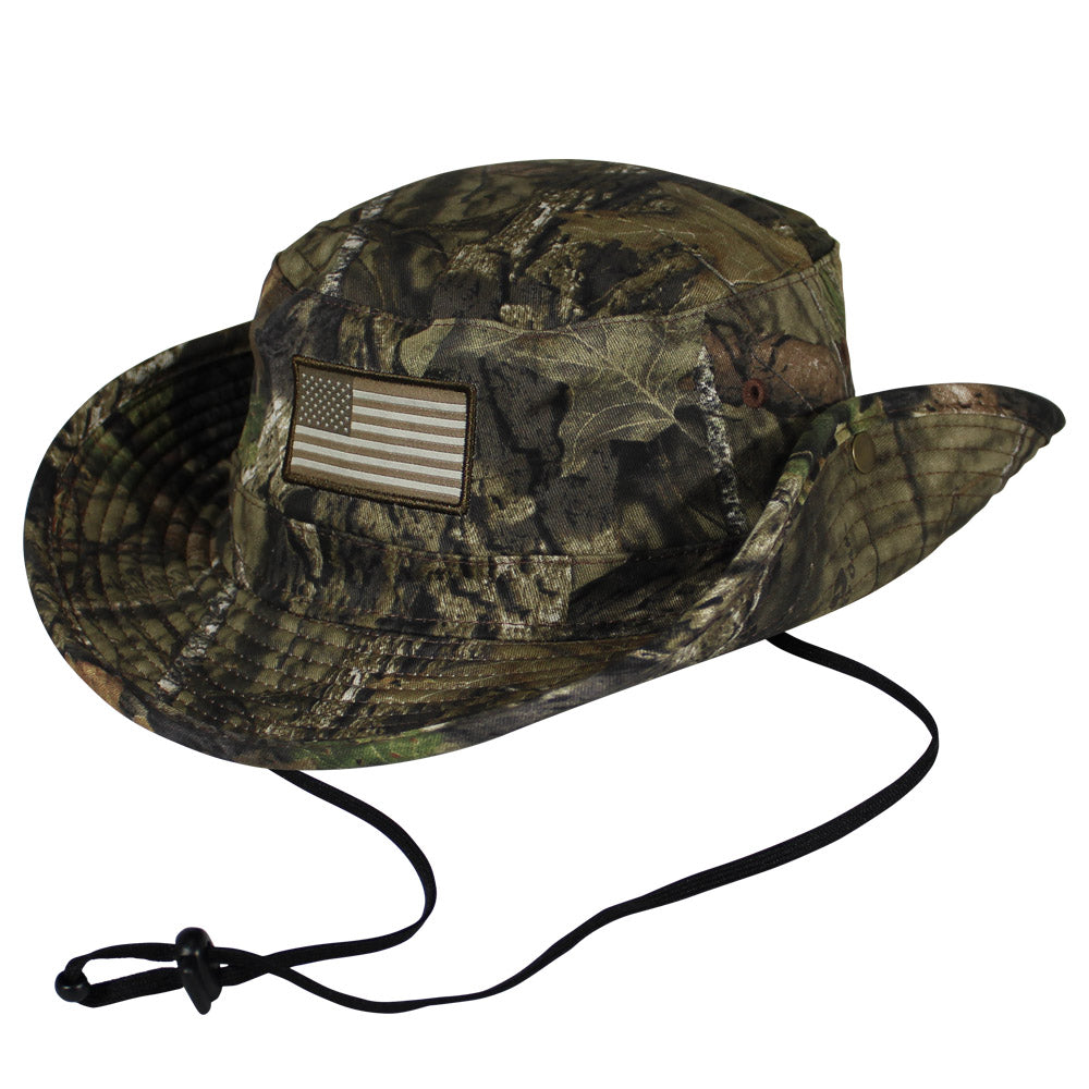 PARAMOUNT OUTDOORS™ Patriot Full Brim Camo American Flag Bucket Hat (Floats) Headwear