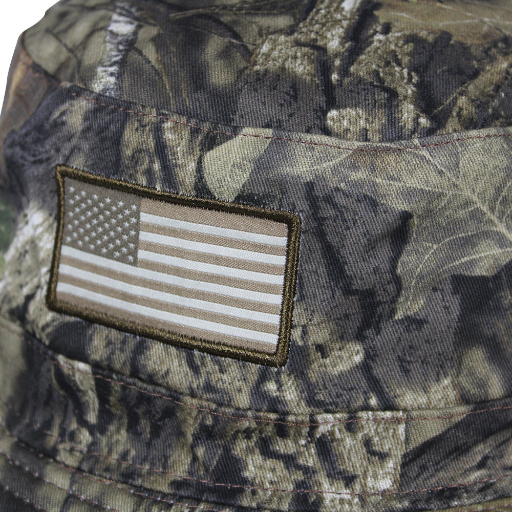 PARAMOUNT OUTDOORS™ Patriot Full Brim Camo American Flag Bucket Hat (Floats) Headwear