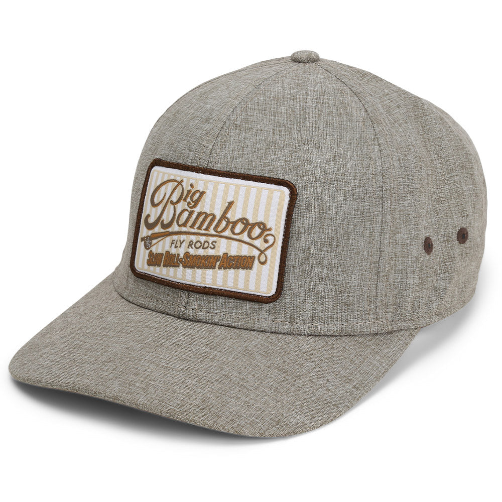 PARAMOUNT OUTDOORS™ Big Bamboo Fly Rod Heathered 6-Panel Fly Fishing Patch Cap Headwear
