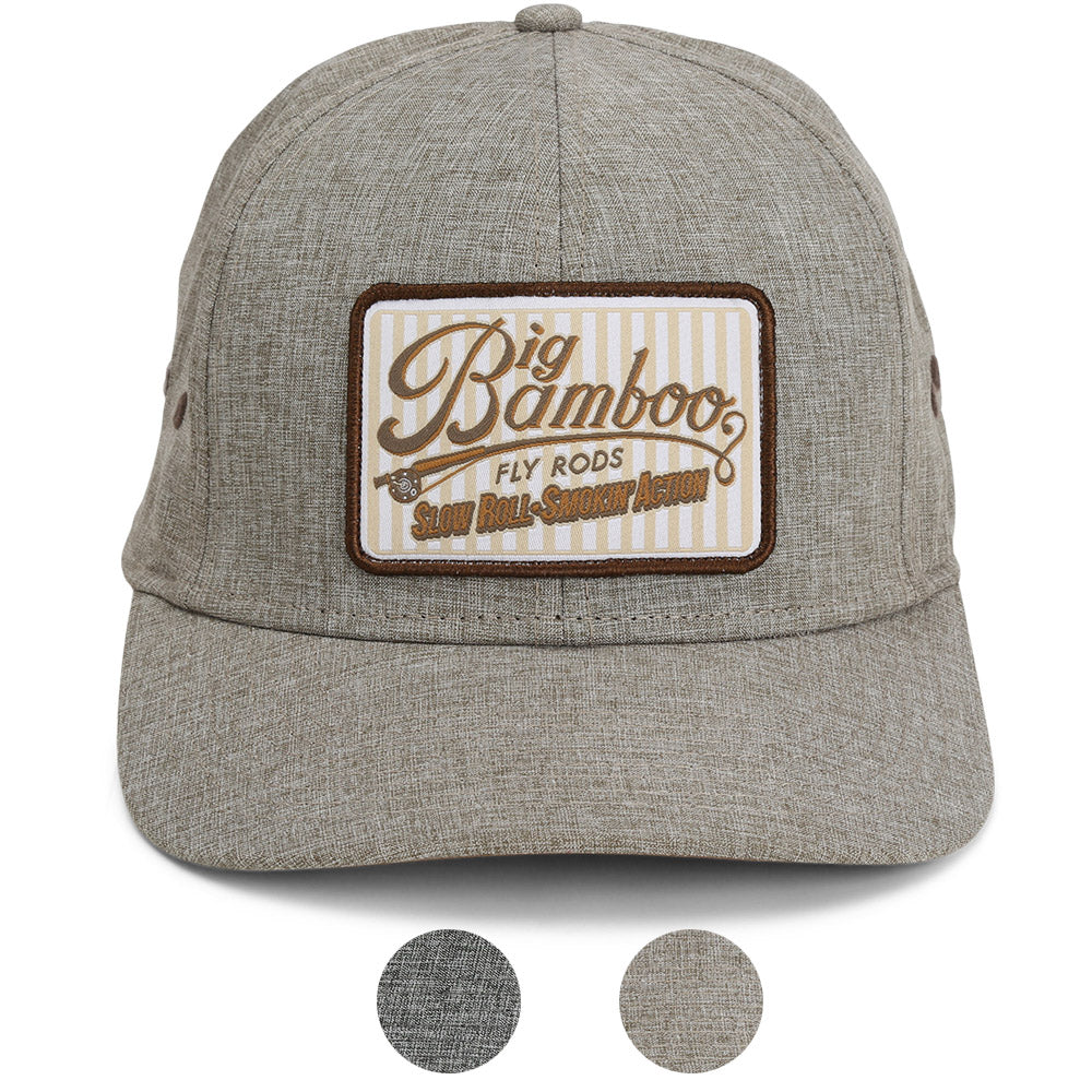 PARAMOUNT OUTDOORS™ Big Bamboo Fly Rod Heathered 6-Panel Fly Fishing Patch Cap Headwear