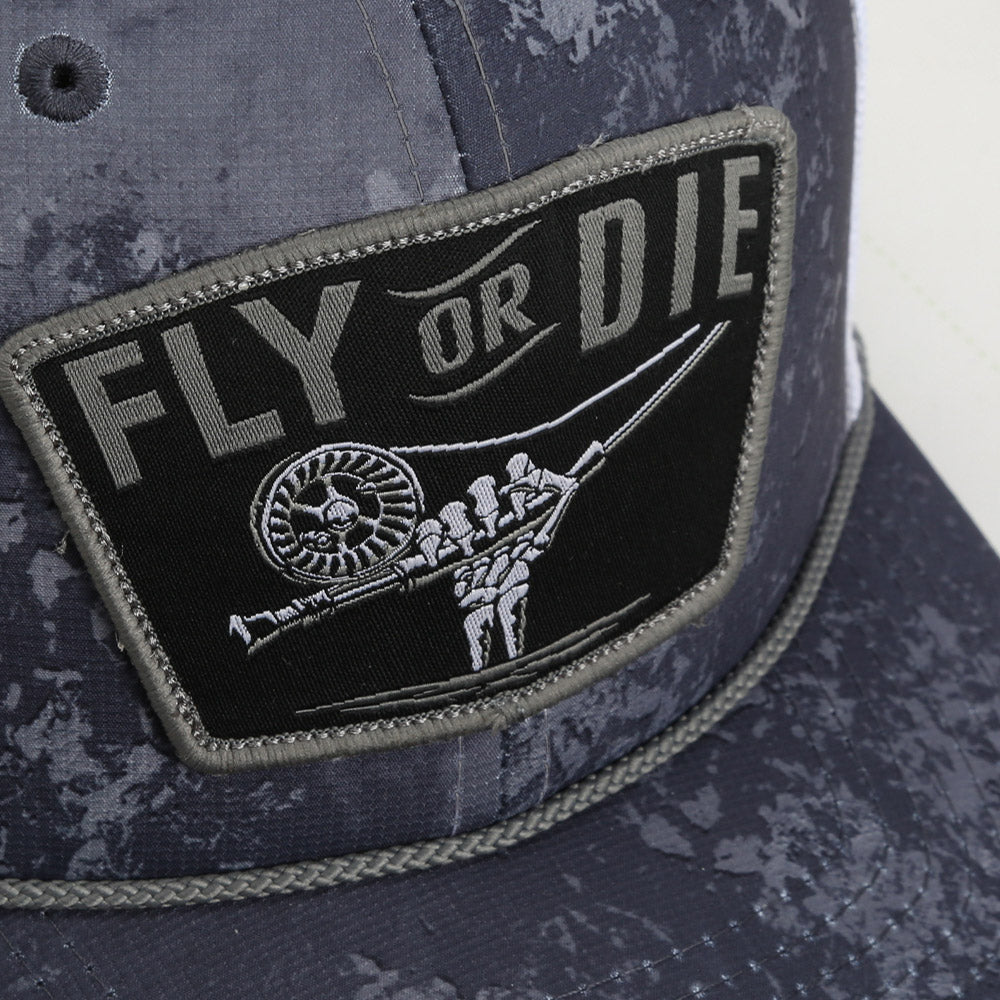 PARAMOUNT OUTDOORS™ Fly or Die Hat Fly Fishing Mesh Back Rope Cap Headwear