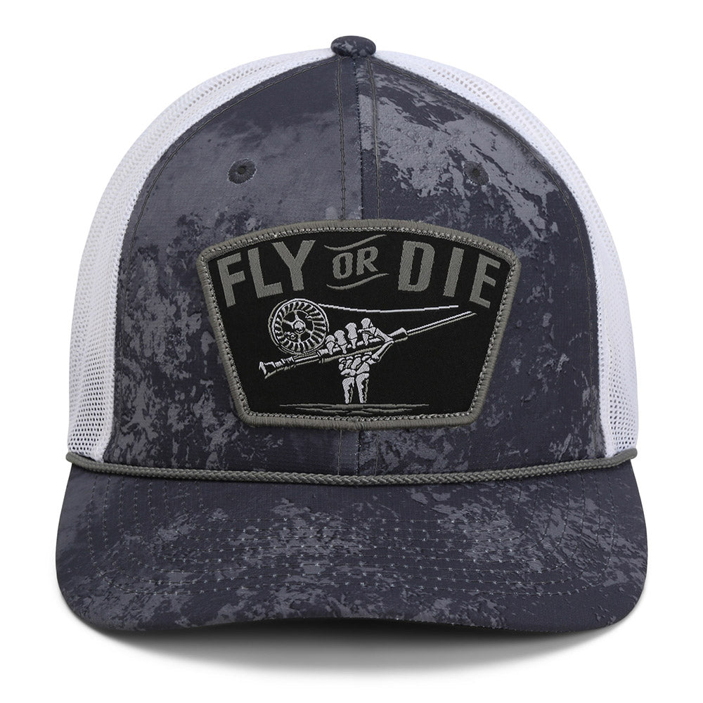 PARAMOUNT OUTDOORS™ Fly or Die Hat Fly Fishing Mesh Back Rope Cap Headwear