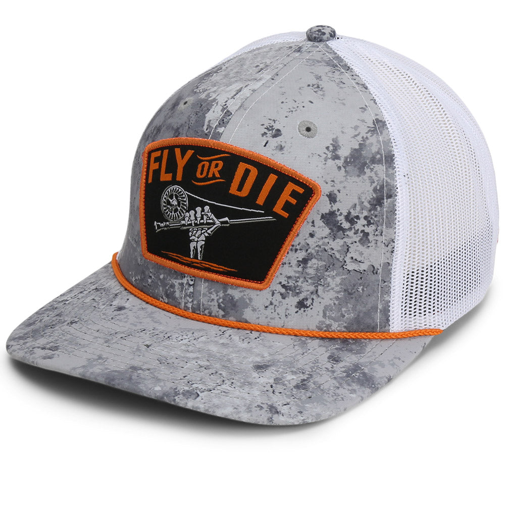 PARAMOUNT OUTDOORS™ Fly or Die Hat Fly Fishing Mesh Back Rope Cap Headwear