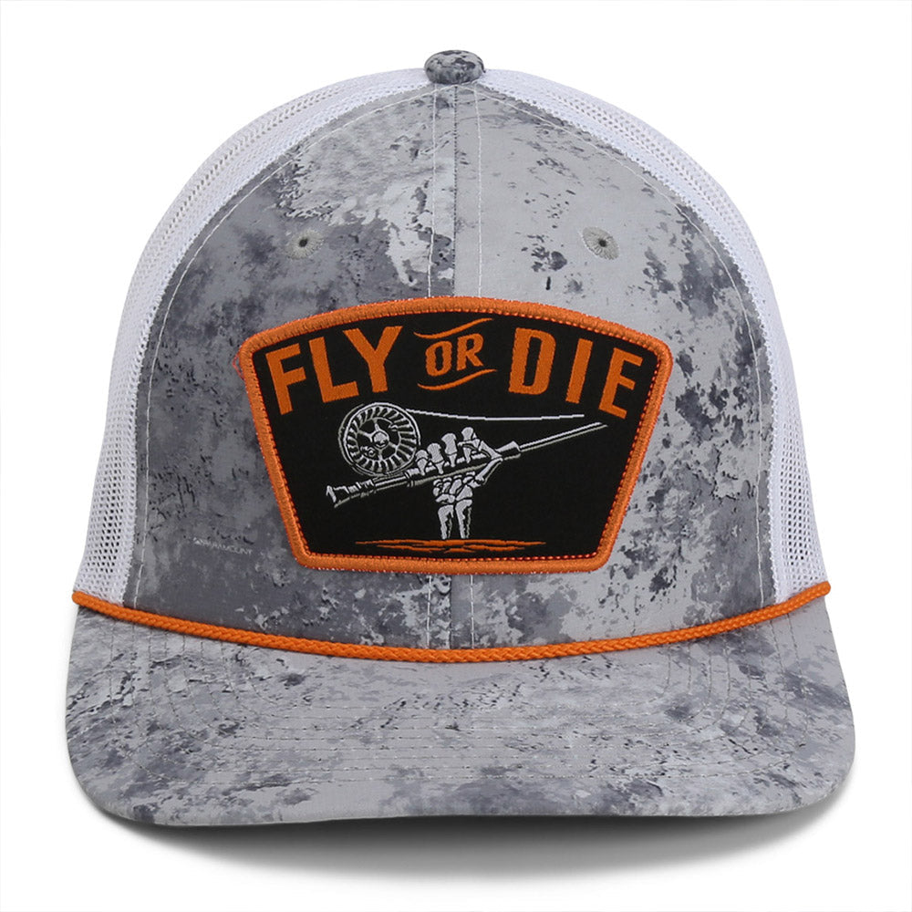 PARAMOUNT OUTDOORS™ Fly or Die Hat Fly Fishing Mesh Back Rope Cap Headwear