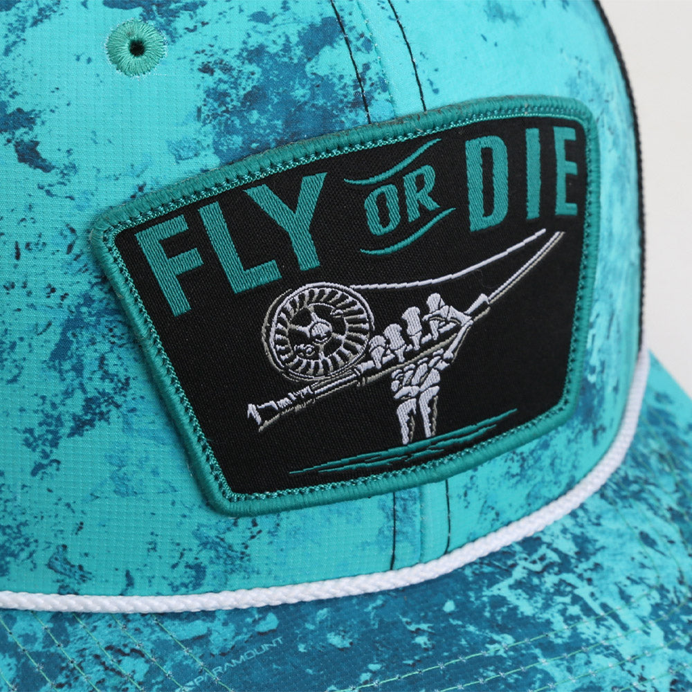 PARAMOUNT OUTDOORS™ Fly or Die Hat Fly Fishing Mesh Back Rope Cap Headwear