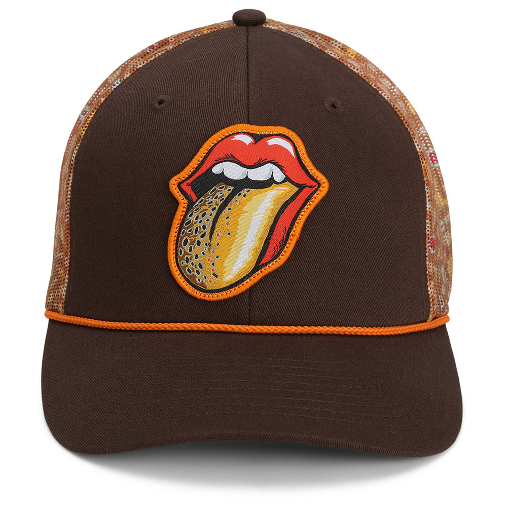 PARAMOUNT OUTDOORS™ Trout Tongue Fly Fishing Hat Patch Mesh Back Rope Cap Headwear