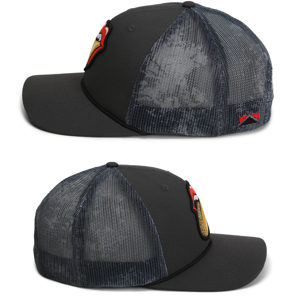 PARAMOUNT OUTDOORS™ Trout Tongue Fly Fishing Hat Patch Mesh Back Rope Cap Headwear