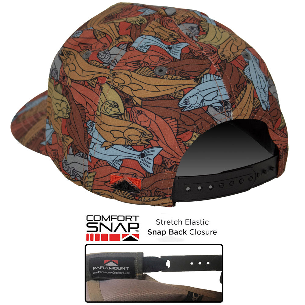 PARAMOUNT OUTDOORS™ Redfish Stained Glass 5-Panel Trucker Rope Cap Headwear