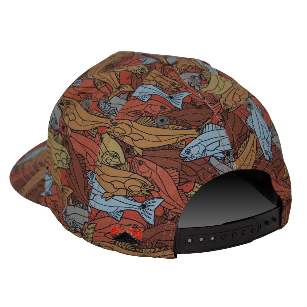 PARAMOUNT OUTDOORS™ Redfish Stained Glass 5-Panel Trucker Rope Cap Headwear
