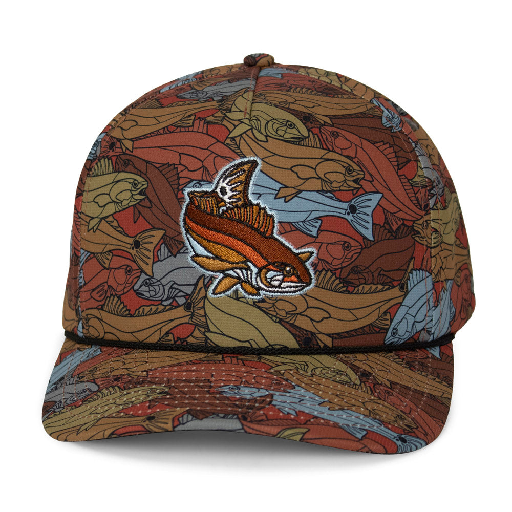 PARAMOUNT OUTDOORS™ Redfish Stained Glass 5-Panel Trucker Rope Cap Headwear