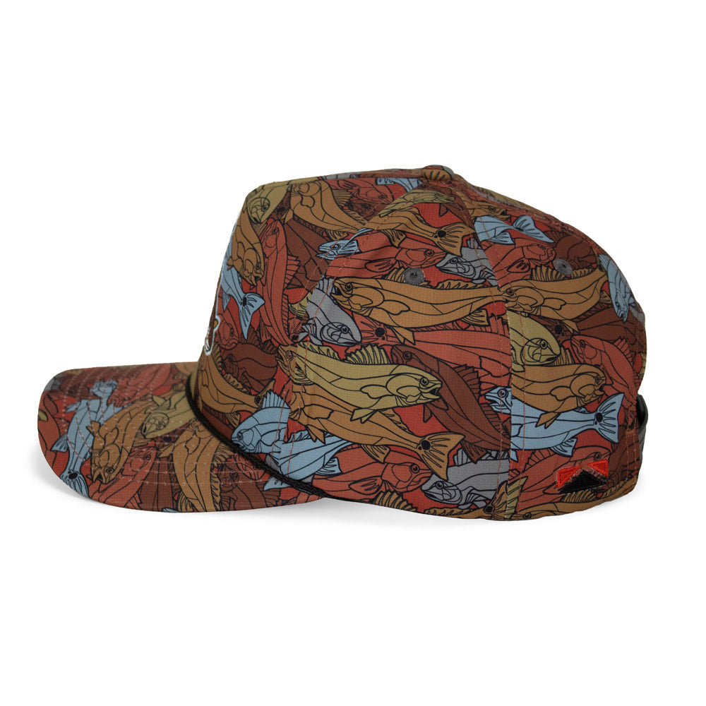 PARAMOUNT OUTDOORS™ Redfish Stained Glass 5-Panel Trucker Rope Cap Headwear