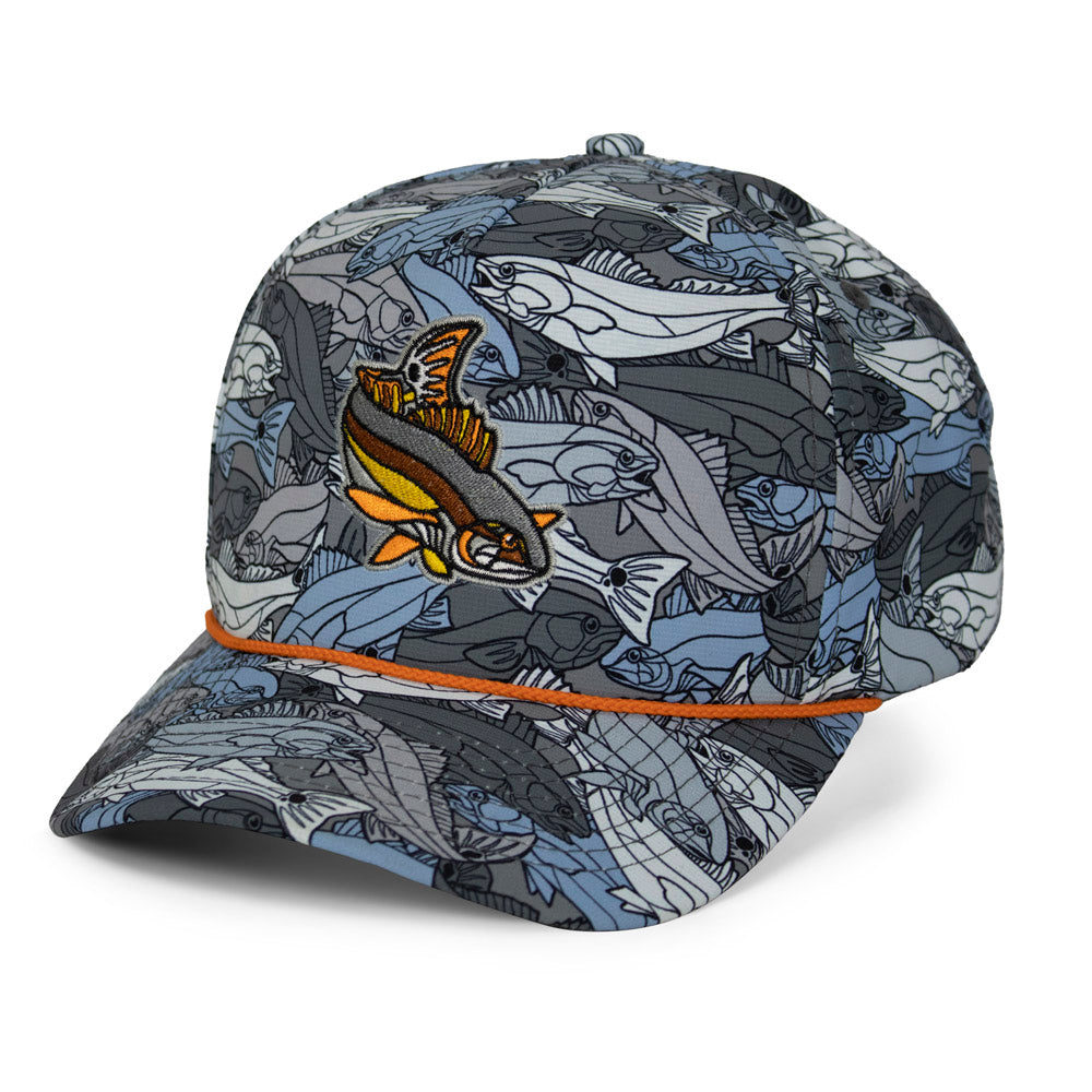 PARAMOUNT OUTDOORS™ Redfish Stained Glass 5-Panel Trucker Rope Cap Headwear