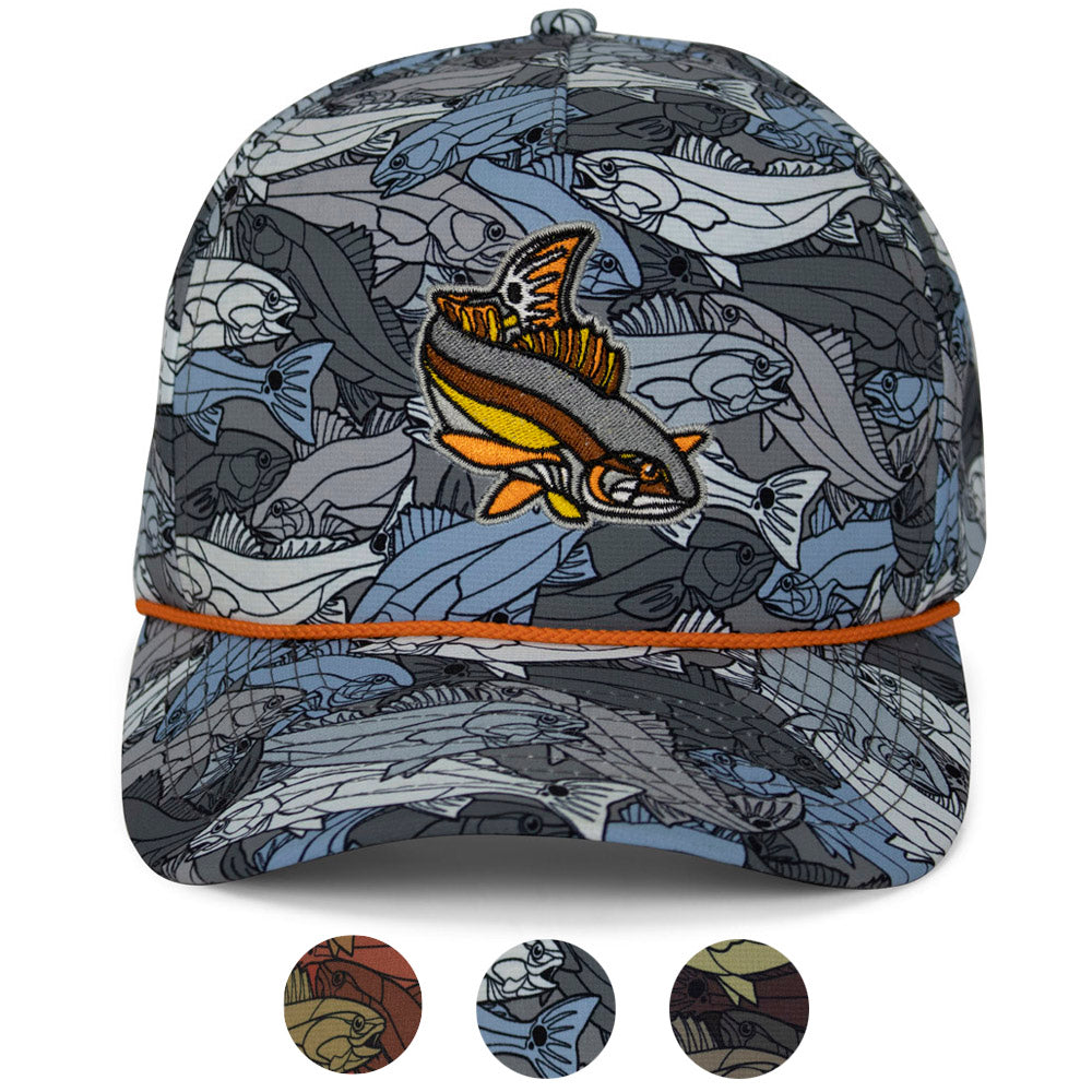 PARAMOUNT OUTDOORS™ Redfish Stained Glass 5-Panel Trucker Rope Cap Headwear