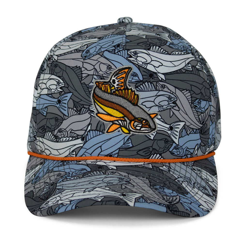 PARAMOUNT OUTDOORS™ Redfish Stained Glass 5-Panel Trucker Rope Cap Headwear
