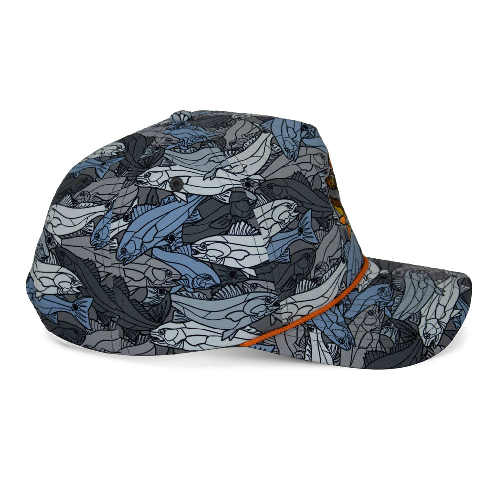 PARAMOUNT OUTDOORS™ Redfish Stained Glass 5-Panel Trucker Rope Cap Headwear