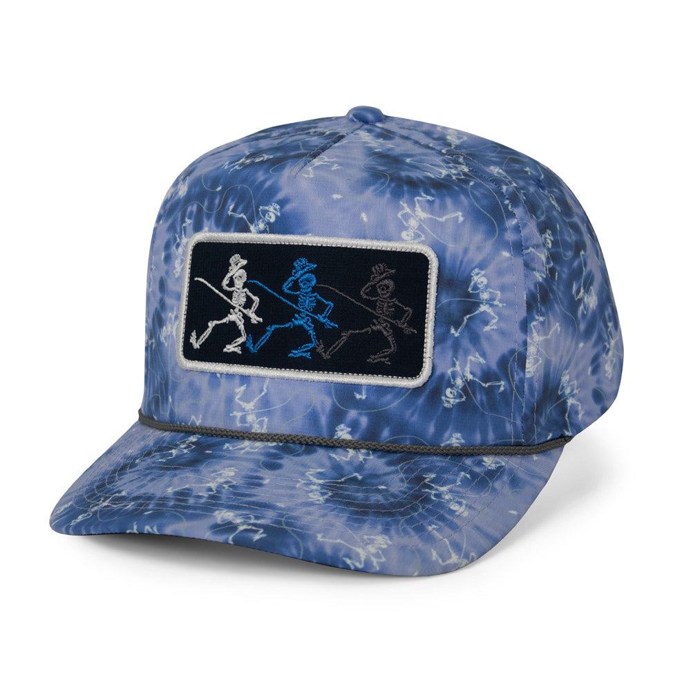 PARAMOUNT OUTDOORS™ Dancing Skeletons Fly Fishing Trucker Tie Dye Rope Cap Headwear