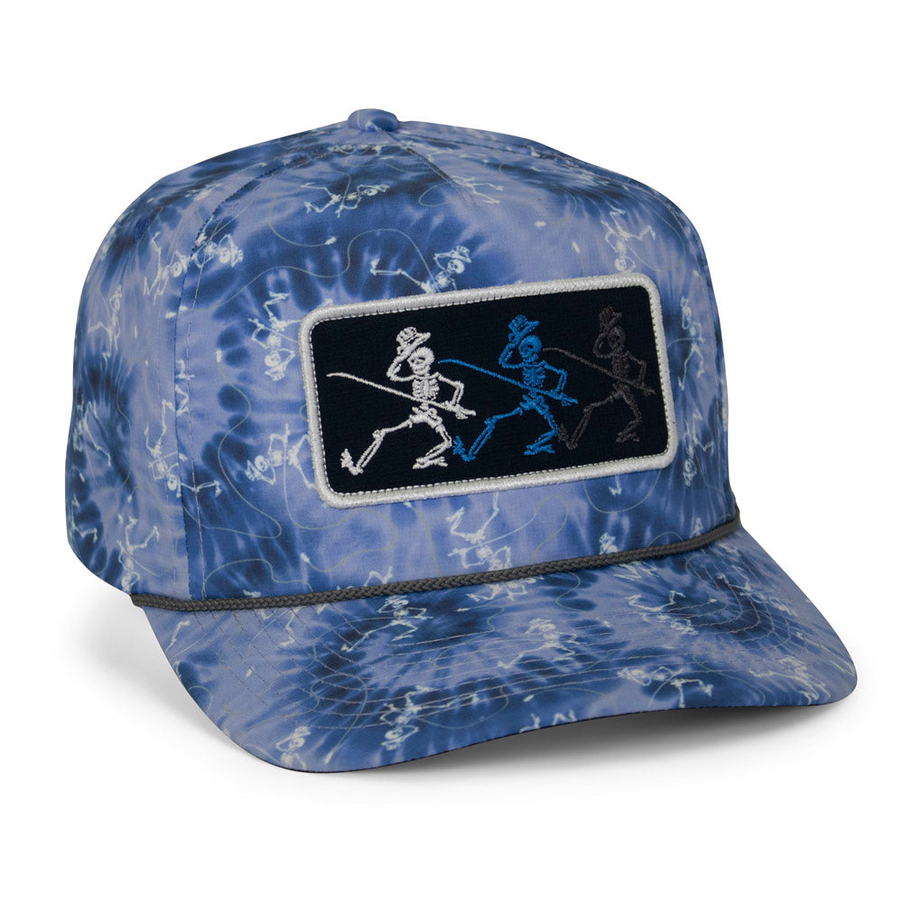 PARAMOUNT OUTDOORS™ Dancing Skeletons Fly Fishing Trucker Tie Dye Rope Cap Headwear