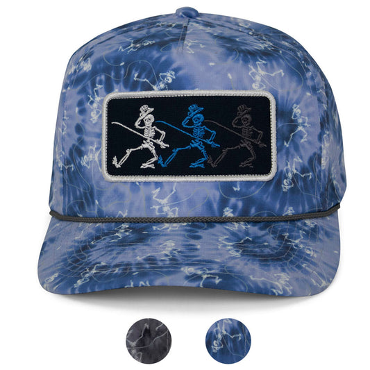 PARAMOUNT OUTDOORS™ Dancing Skeletons Fly Fishing Trucker Tie Dye Rope Cap Headwear