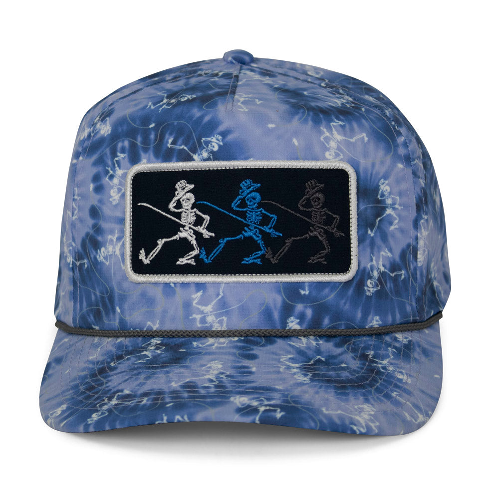 PARAMOUNT OUTDOORS™ Dancing Skeletons Fly Fishing Trucker Tie Dye Rope Cap Headwear