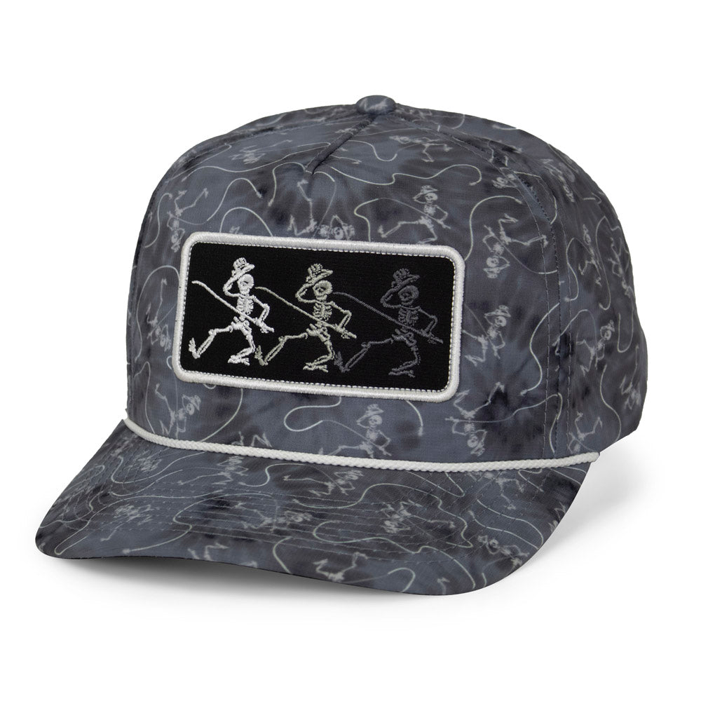 PARAMOUNT OUTDOORS™ Dancing Skeletons Fly Fishing Trucker Tie Dye Rope Cap Headwear