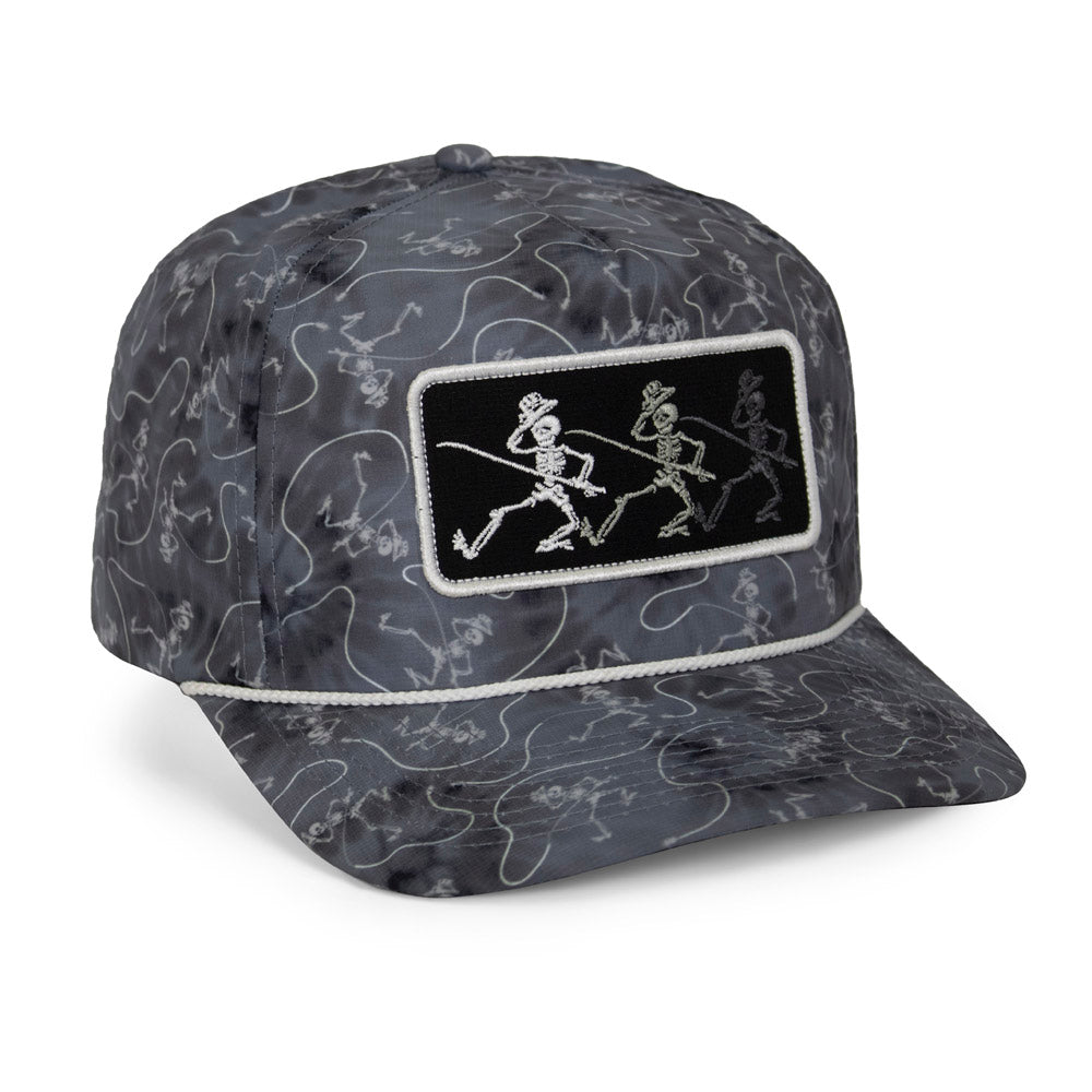 PARAMOUNT OUTDOORS™ Dancing Skeletons Fly Fishing Trucker Tie Dye Rope Cap Headwear