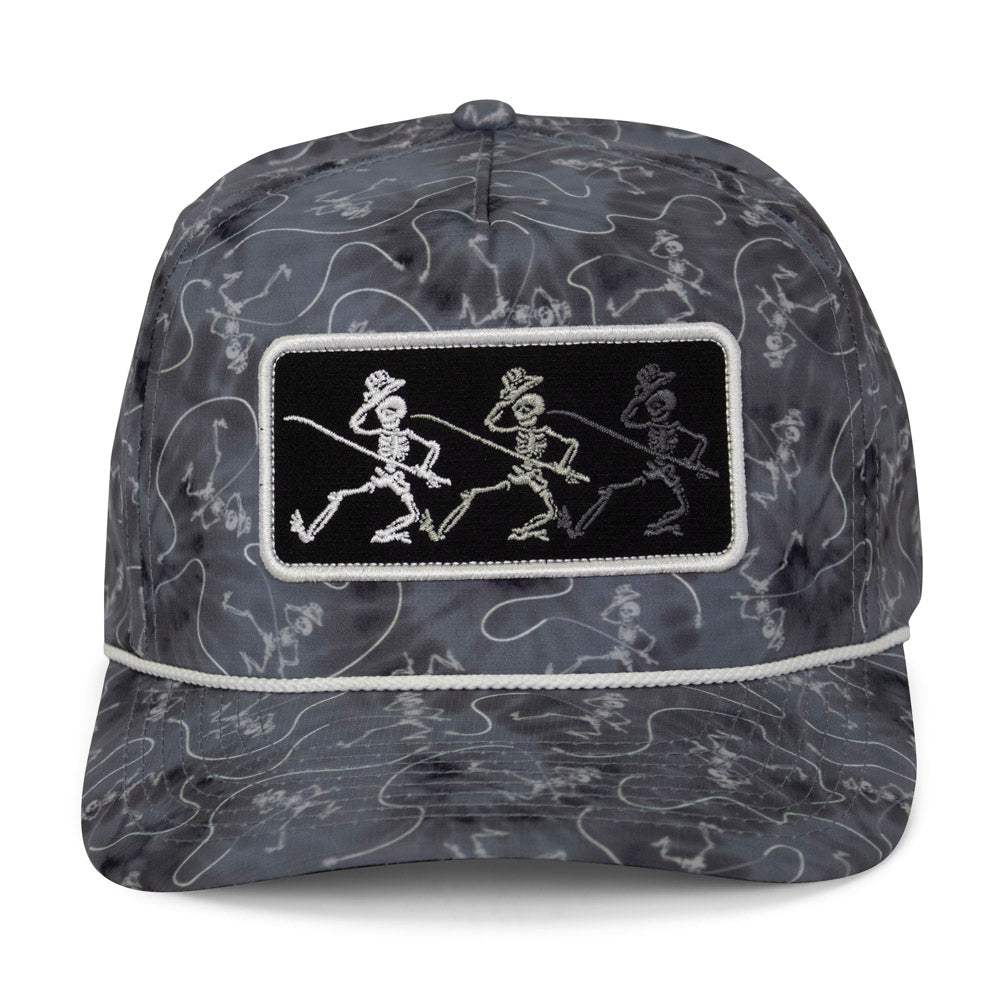 PARAMOUNT OUTDOORS™ Dancing Skeletons Fly Fishing Trucker Tie Dye Rope Cap Headwear