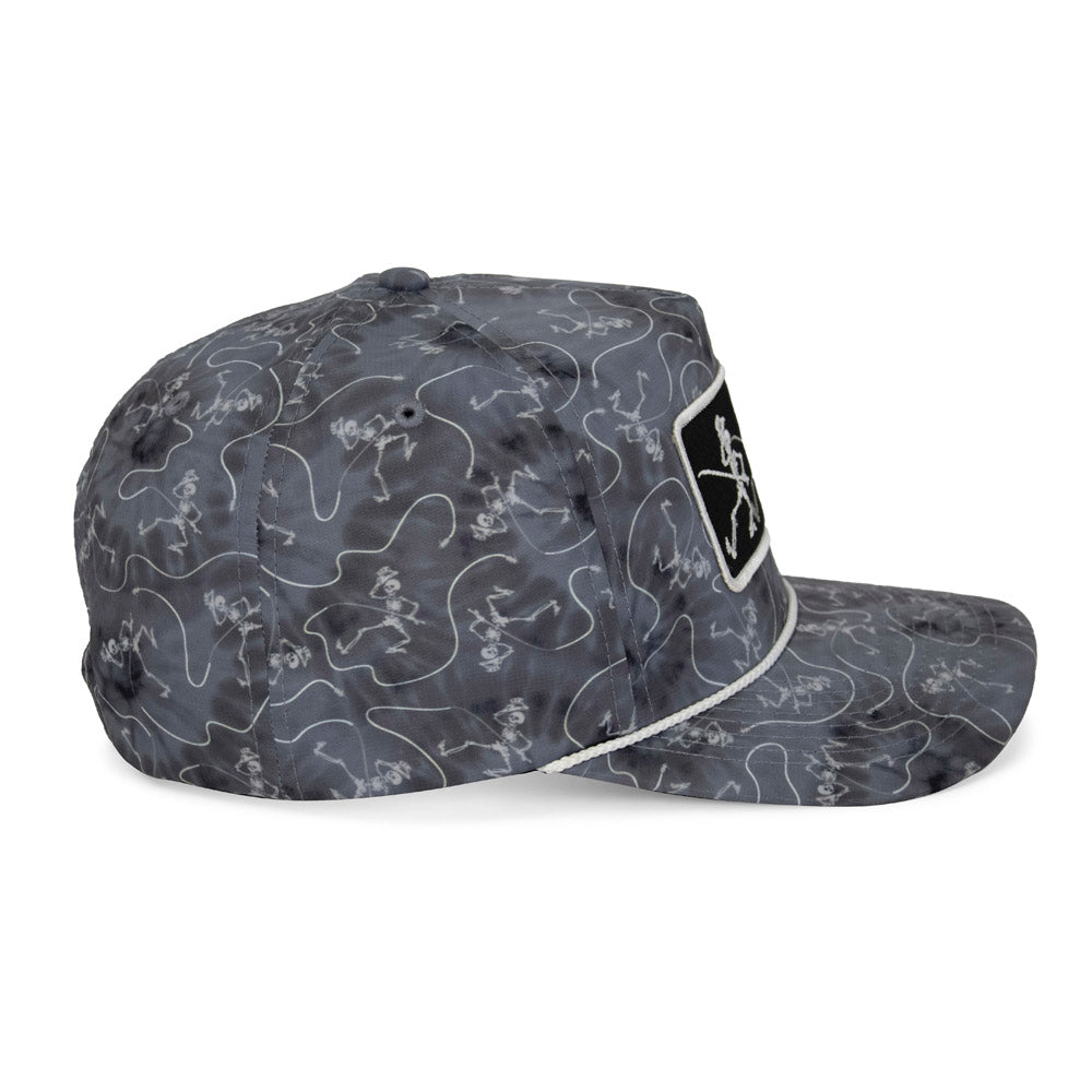 PARAMOUNT OUTDOORS™ Dancing Skeletons Fly Fishing Trucker Tie Dye Rope Cap Headwear