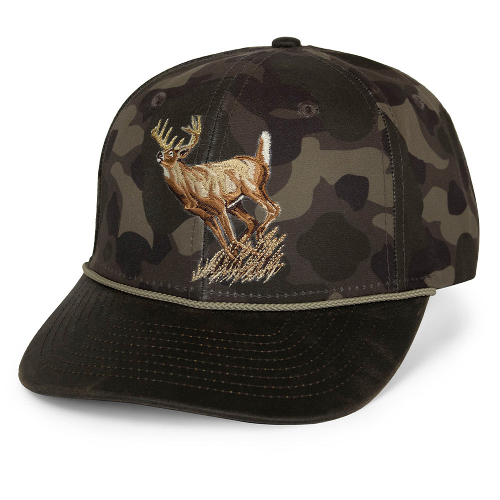 PARAMOUNT OUTDOORS™ Running Deer 6-Panel Wax Cloth Rope Cap