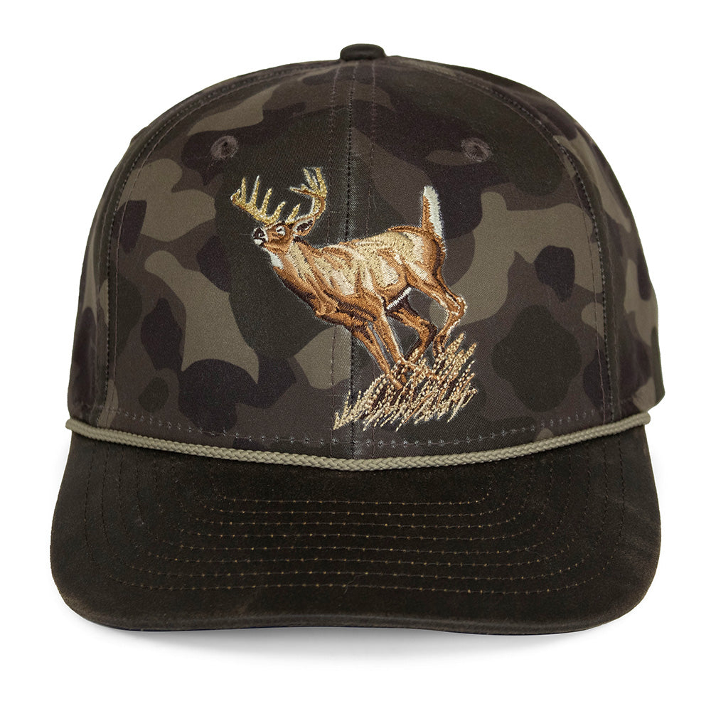PARAMOUNT OUTDOORS™ Running Deer 6-Panel Wax Cloth Rope Cap