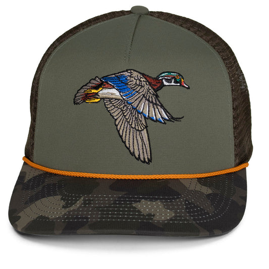 PARAMOUNT OUTDOORS™ Flying Wood Duck 5-Panel Trucker Hat Headwear