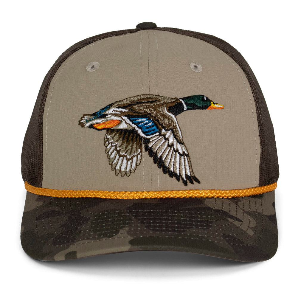 PARAMOUNT OUTDOORS™ Drake Mallard Duck Hat 6-Panel Mesh back Rope Cap Headwear
